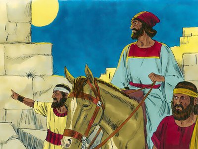 Nehemiah surveys the walls