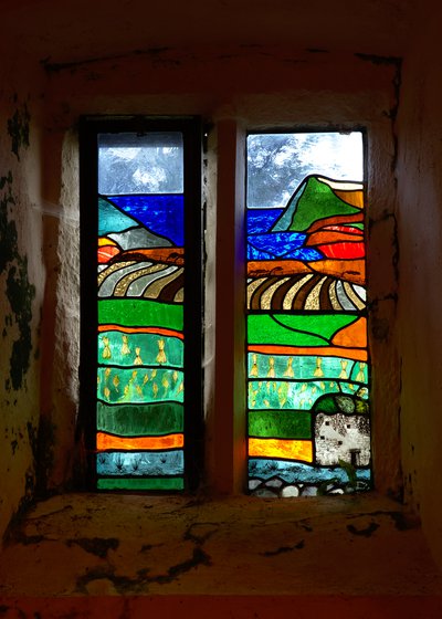 Window in St James Church, Manorbier