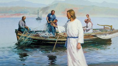 Jesus and fishing boat