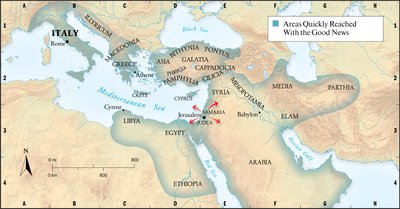 Map early Christianity spreading