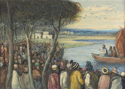Christ preaching from  boat
